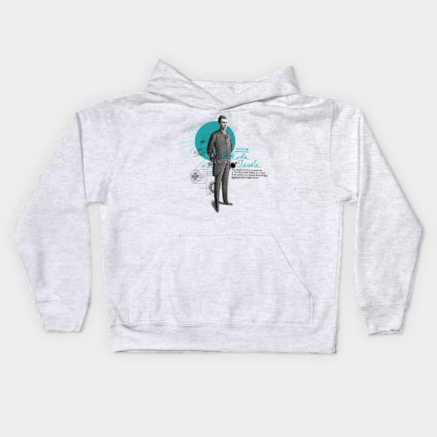 Nikola Tesla Kids Hoodie by Ikographik